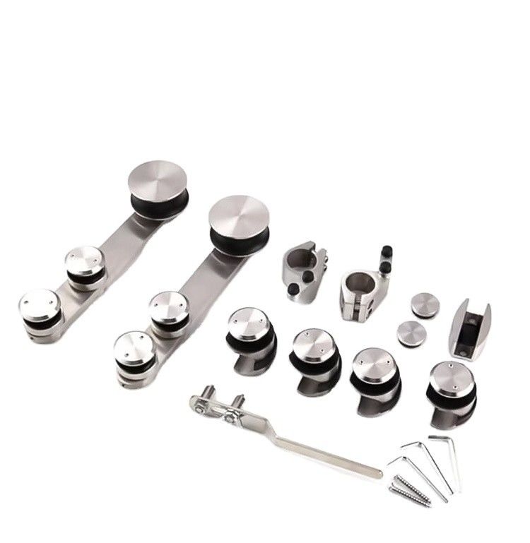 Hoge hardheid en duurzaam zilver/zwart glas badkamer schuifdeur kit voor 6-12mm glas
