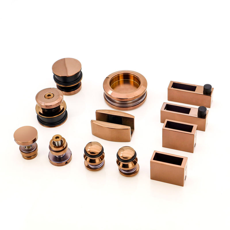 Eén glas douche deur roestvrij staal 304 schuifbaar schuur deur hardware kit in goud afwerking