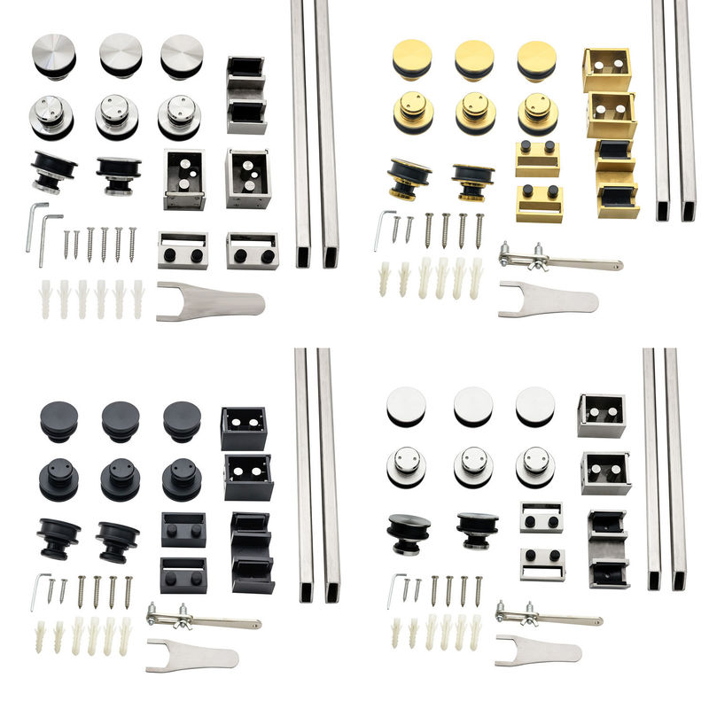 Modern ontwerp Dubbelbuisbalk Frameless Ss304 8-12mm Douche Schuifdeur Fittings