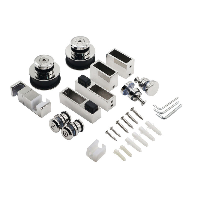Remsloze roeren van roestvrij staal hangend wiel spoor spoor schuifbaar schuur glas deur hardware kits