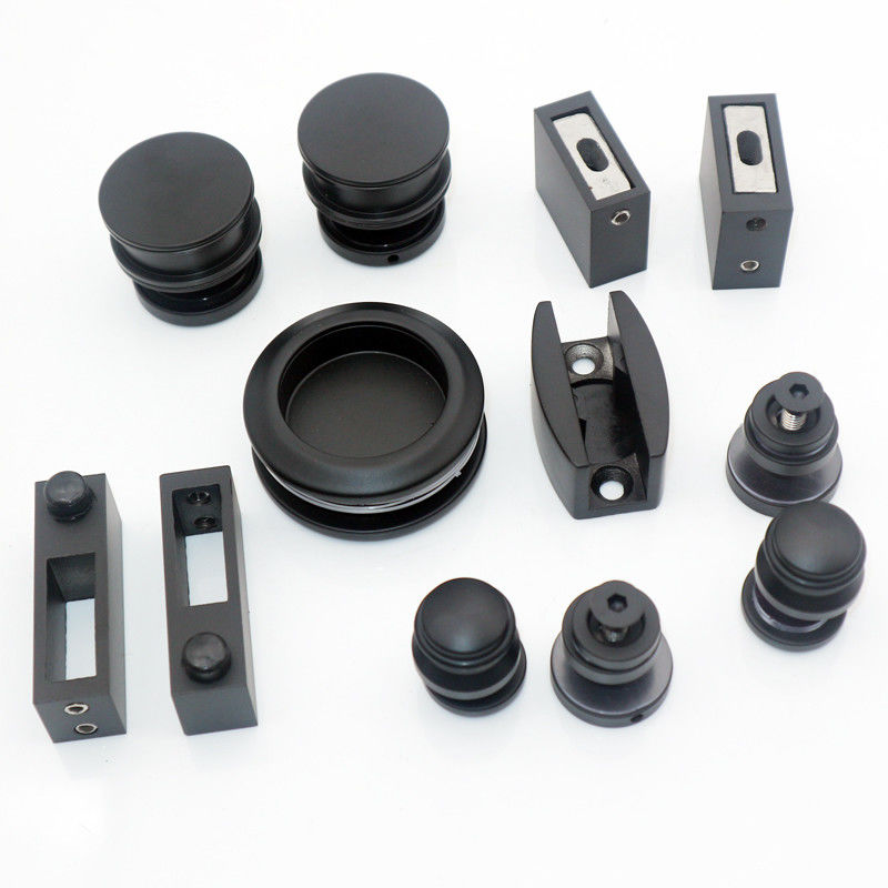 Frameless glazen schuifdeuren hardware kit met zachte dicht rechte stijl schuifdeur