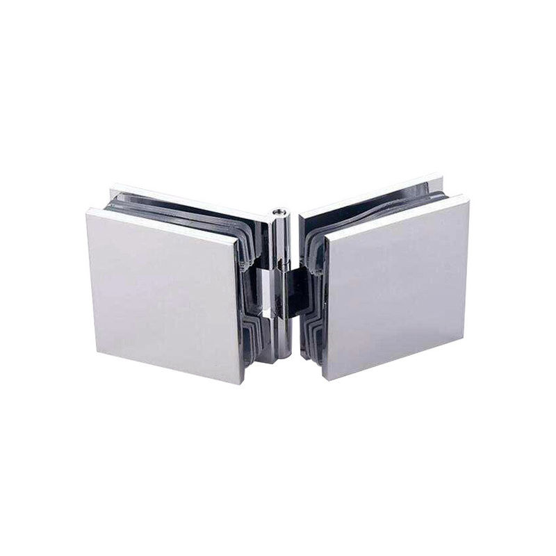 Gepolijste afwerking Messing glas tot glas scharnier voor 8-12 mm glas retail displays