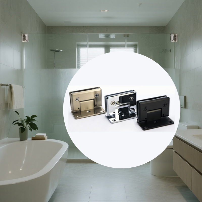 Badkamer roestvrij staal zanden glazen deur scharnier 90 graden muur naar glazen deur scharnier