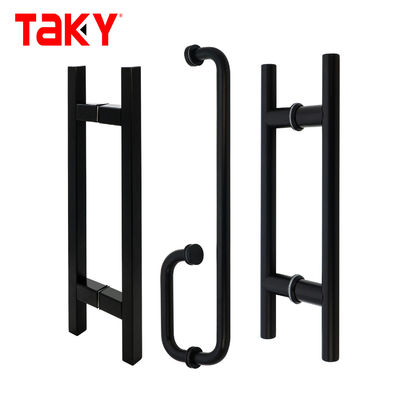 Goede prijs Door-vensterhandgrepen 304 roestvrij staal mat zwart kleur vierkant buis glas deurhandgreep online