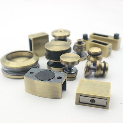 Goede prijs Slijdoorsysteem zonder frame SS304 met polish gold rollers en frameless design style online