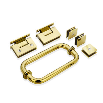 Goede prijs Brushed Nickel Finish Roestvrij staal douche scharnier en glazen klem kit voor glazen deur online