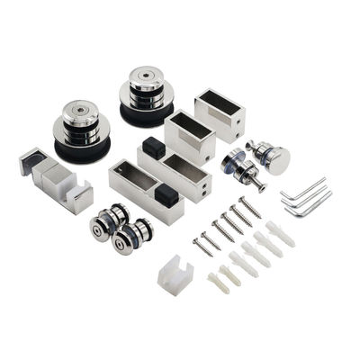 Goede prijs Remsloze roeren van roestvrij staal hangend wiel spoor spoor schuifbaar schuur glas deur hardware kits online