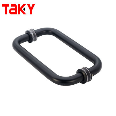 Goede prijs Mat zwart satine rond roestvrij staal trekhandgreep douche glazen deurgreep online