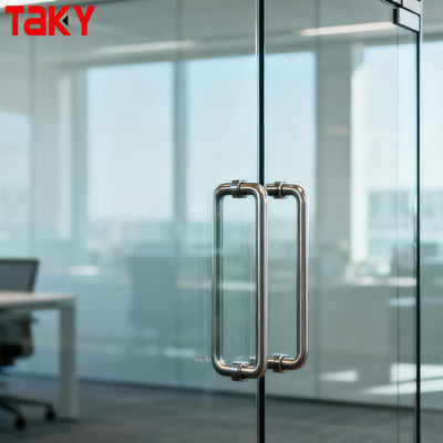 Moderne back-to-back handdoekstang Frameloze roestvrijstalen douche glazen deur trekgreep