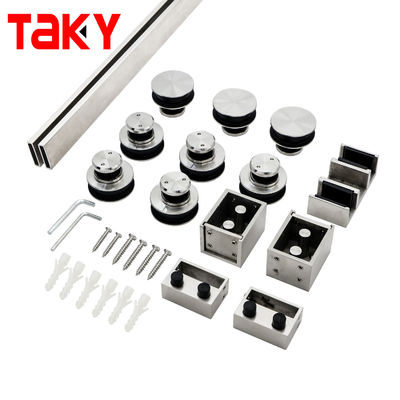 Modern glazen beslag Gehard glazen deursysteem Roestvrij stalen frameloze doucheschuifdeurbeslag