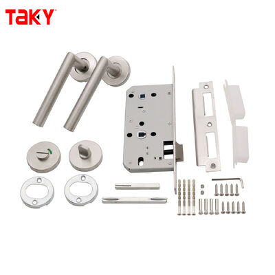 Goede prijs Douchedeurgreep met satijn nikkel afwerking met 304 roestvrijstalen buisvormige handgreegrendelset en C-Level slotkern online