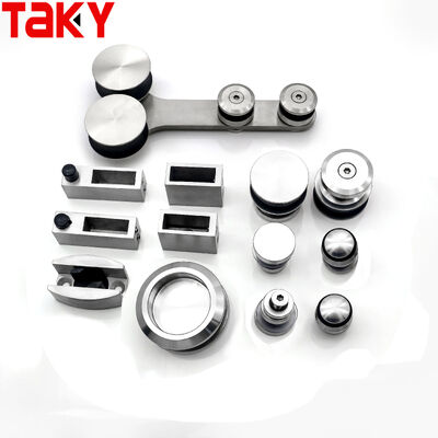 304 roestvrij staal raamloze douche deur hardware kit met 80-120 kg draagkracht en stille katrol spoor