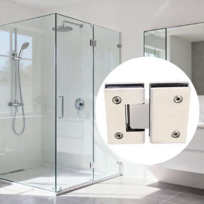 Goede prijs Roestvrij staal 304 frameloze douche scharnier voor 8-12 mm glas met chroomafwerking online