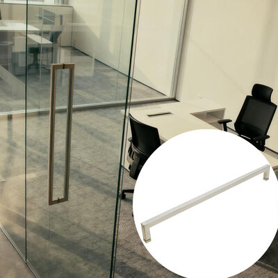 Moderne glazen deurgreep roestvrij staal SS304 vierkant Matt zilveren douche deurgreep