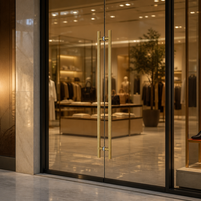 Goede prijs Modern design lange hotelglazen deurgrepen Luxe gouden roestvrijstalen trekhandgreep online